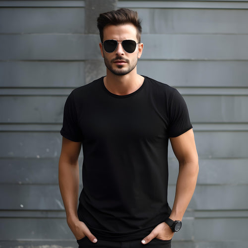 Men's Regular Fit Bio-Wash Cotton T-Shirt – 180 GSM (Multiple Colors Available)